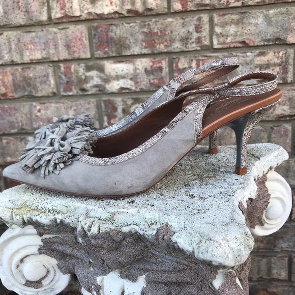 Donald J. Pliner Shoes - Donald J. Pliner | Suede Snake Kitten Slingbacks